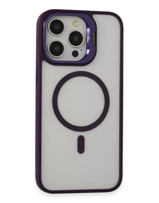 Joko iPhone 15 Pro Kılıf Roblox Lens Magsafe Standlı Kapak - Derin Mor