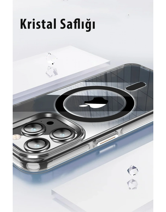 Joko iPhone 15 Pro Max Kılıf Crystal Magsafe Kapak - Şeffaf