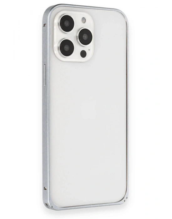 Joko iPhone 15 Pro Max Metal Bumper Mat Kapak - Gri