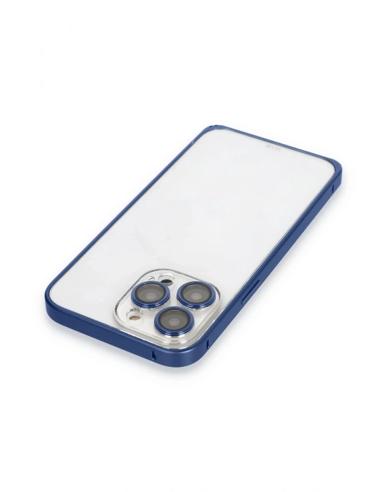 Joko iPhone 15 Pro Max Metal Bumper Mat Kapak - Lacivert