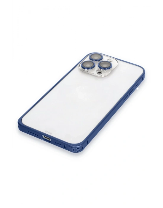 Joko iPhone 15 Pro Max Metal Bumper Mat Kapak - Lacivert