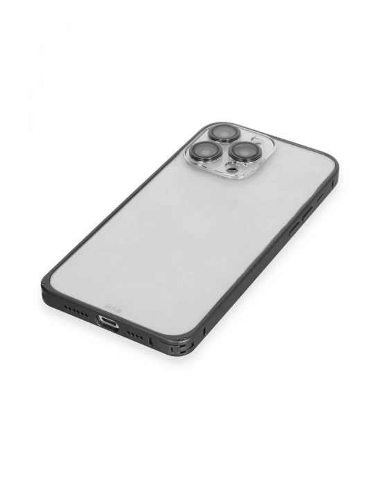 Joko iPhone 15 Pro Max Metal Bumper Mat Kapak - Siyah