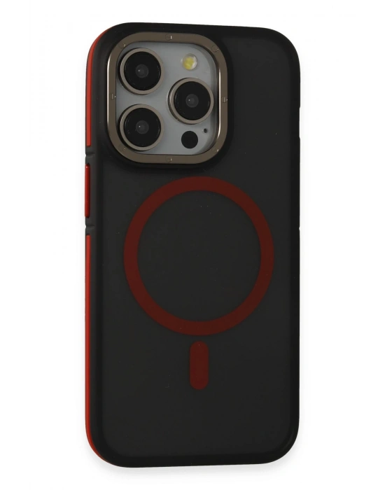 Joko iPhone 15 Pro Max Rocky Magsafe Kapak - Siyah-Kırmızı