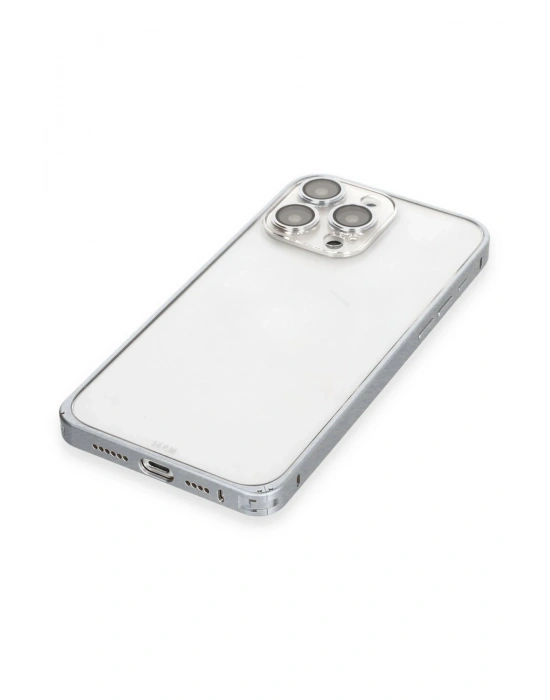 Joko iPhone 15 Pro Metal Bumper Mat Kapak - Gri