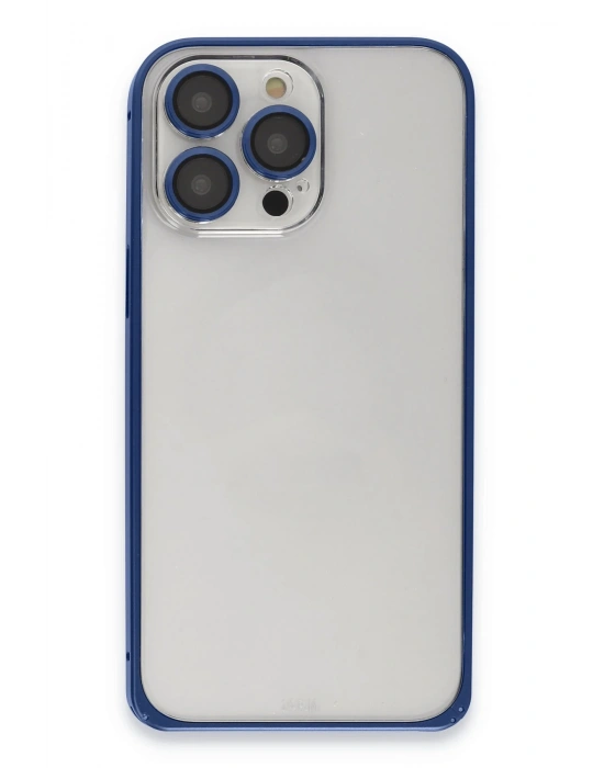 Joko iPhone 15 Pro Metal Bumper Mat Kapak - Lacivert