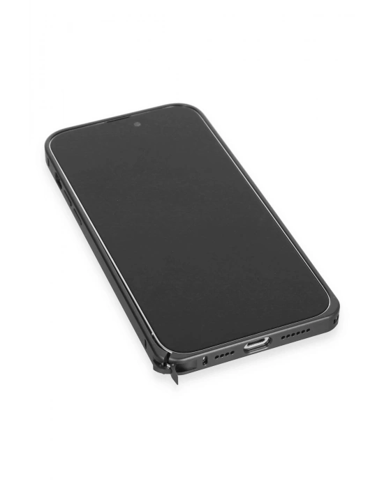 Joko iPhone 15 Pro Metal Bumper Mat Kapak - Siyah