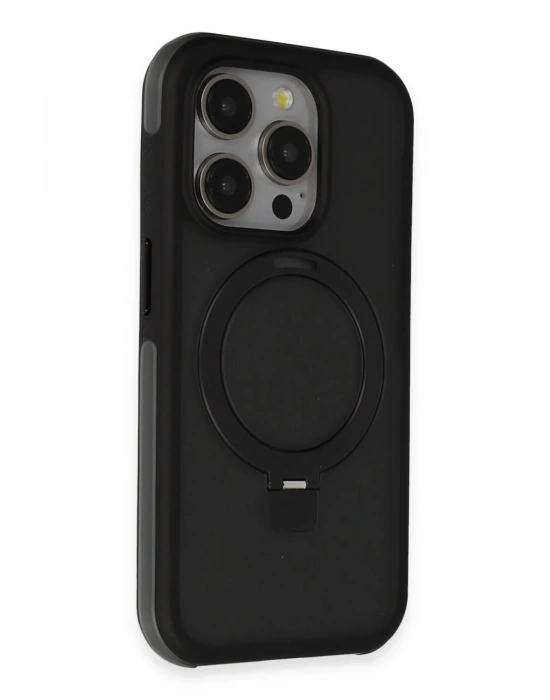 Joko iPhone 15 Pro Zorda Airbag Magsafe Standlı Kapak - Siyah