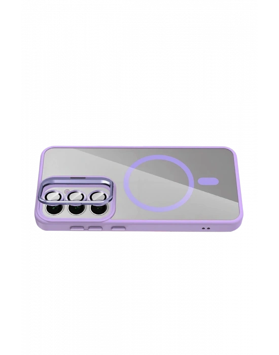 Joko Samsung Galaxy S24 FE Remim Lensli Magsafe Standlı Kapak - Lila