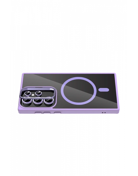Joko Samsung Galaxy S25 Ultra Remim Lensli Magsafe Standlı Kapak - Lila
