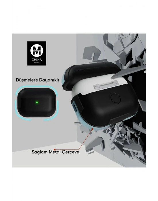 Movenchy Airpods 3 (3.nesil) MO-A8 Armor Kılıf - Gümüş