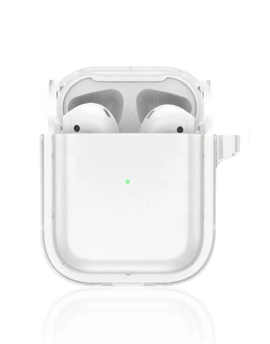 Movenchy Airpods 4 (4.nesil) Shiny Şeffaf Kılıf - Beyaz