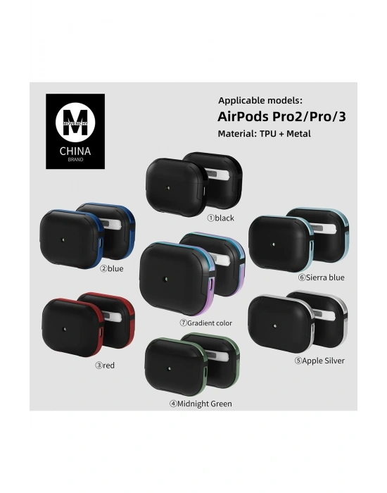Movenchy Airpods Pro 2 (2.nesil) MO-A8 Armor Kılıf - Koyu Yeşil