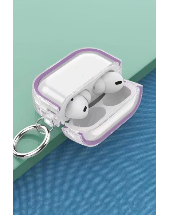 Movenchy Airpods Pro 2 (2.nesil) Shiny Şeffaf Kılıf - Siyah