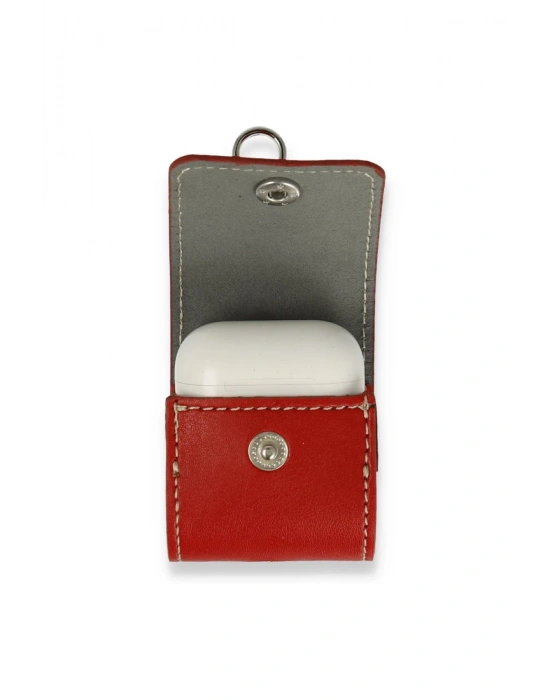 Newface Airpods 2 (2.nesil) Askılı Kılıf - Kırmızı