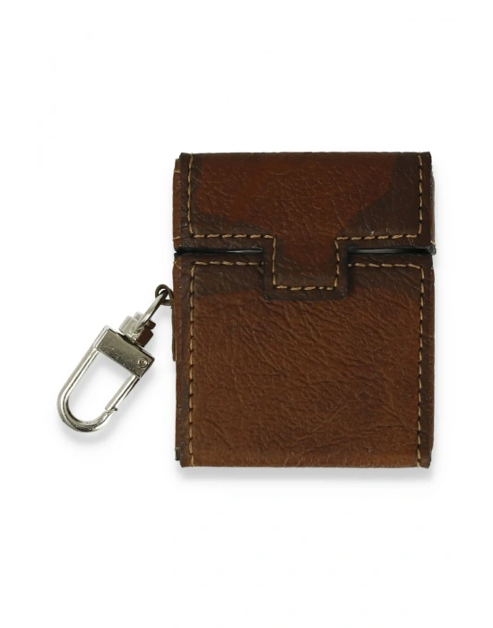 Newface Airpods 2 (2.nesil) Deri Kılıf - Kahverengi