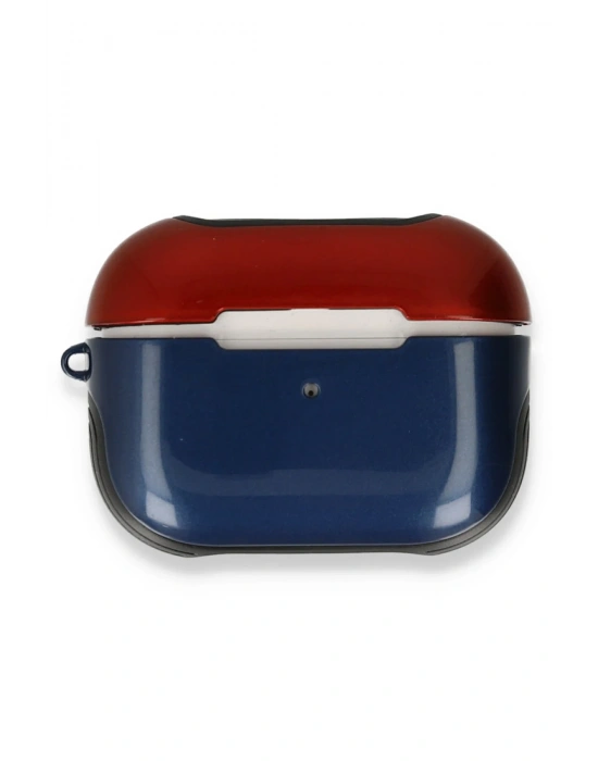 Newface Airpods 3 (3.nesil) 3in1 Kılıf - Lacivert-Kırmızı