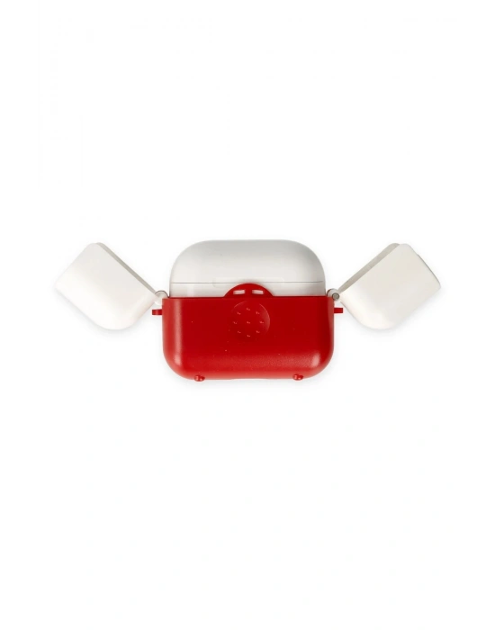 Newface Airpods 3 (3.nesil) Basmalı Kılıf - Kırmızı-Beyaz