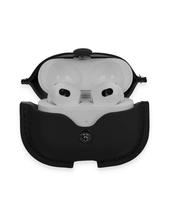 Newface Airpods 3 (3.nesil) Çanta Deri Kılıf - Siyah