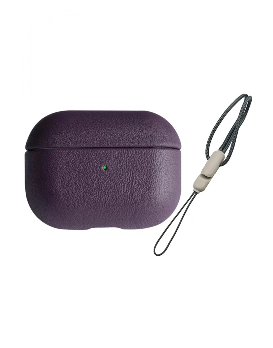 Newface Airpods Pro 2 (2.nesil) 405 Deri Kılıf - Mor