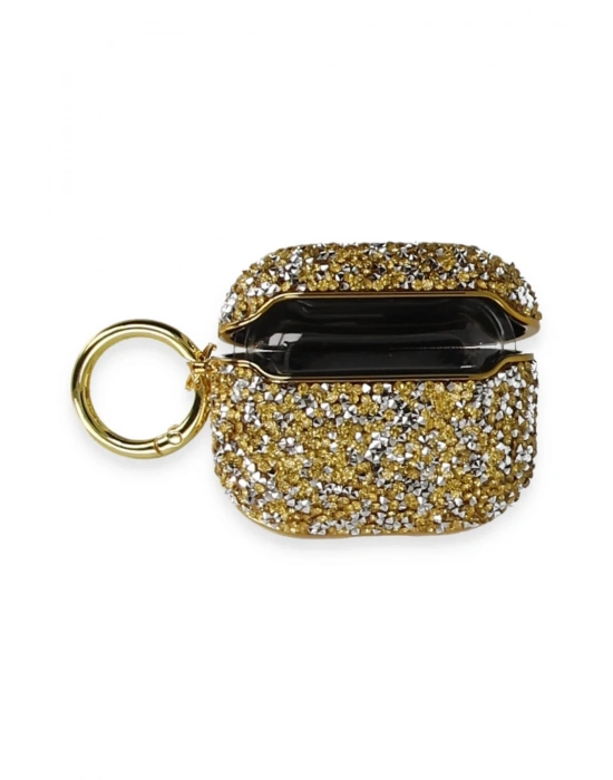 Newface Airpods Pro 2 (2.nesil) Mira Taşlı Kılıf - Gold