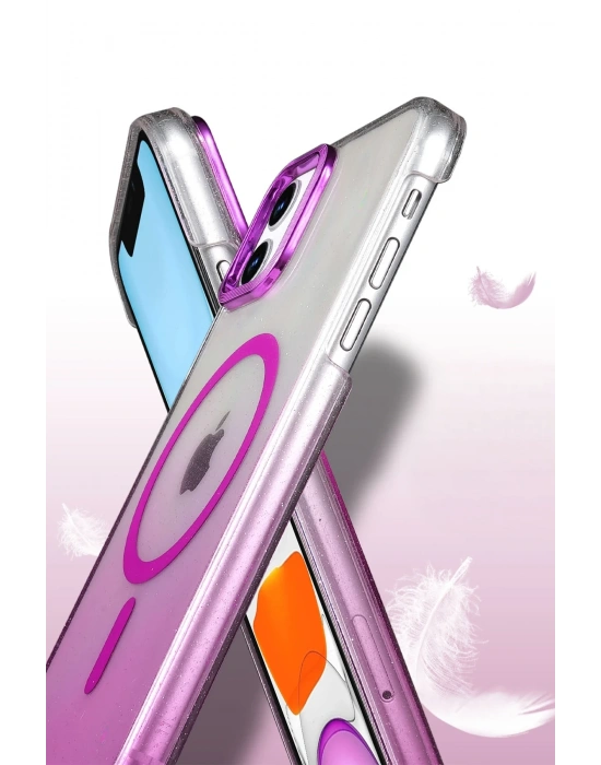Newface Apple iPhone 11 Glossy Magsafe Kapak - Mor