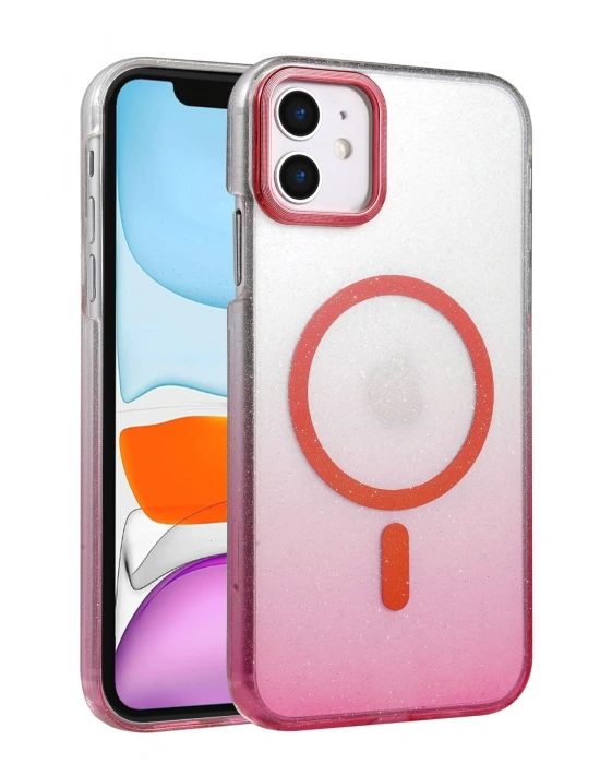 Newface Apple iPhone 11 Glossy Magsafe Kapak - Pembe