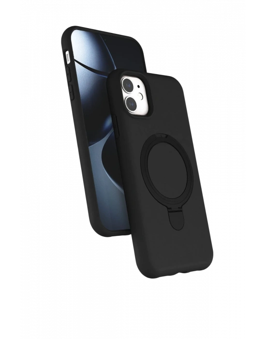 Newface Apple iPhone 11 Regal Magsafe Standlı Kapak - Siyah