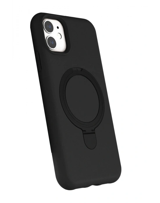 Newface Apple iPhone 11 Regal Magsafe Standlı Kapak - Siyah