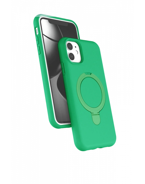 Newface Apple iPhone 11 Regal Magsafe Standlı Kapak - Yeşil
