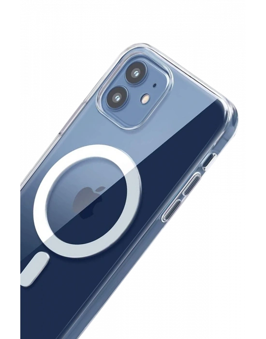 Newface Apple iPhone 12 Combo Sert Şeffaf Magsafe Kapak - Şeffaf