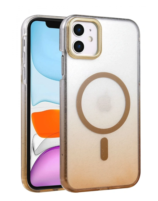 Newface Apple iPhone 12 Glossy Magsafe Kapak - Çöl Titanyum