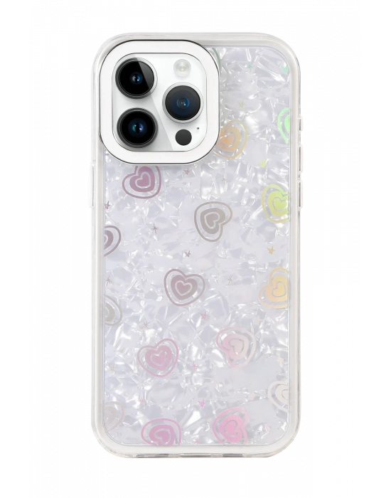 Newface Apple iPhone 14 Lumi Desenli Kapak - Beyaz