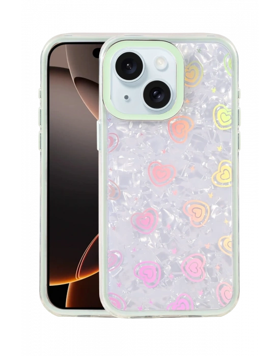 Newface Apple iPhone 14 Lumi Desenli Kapak - Yeşil