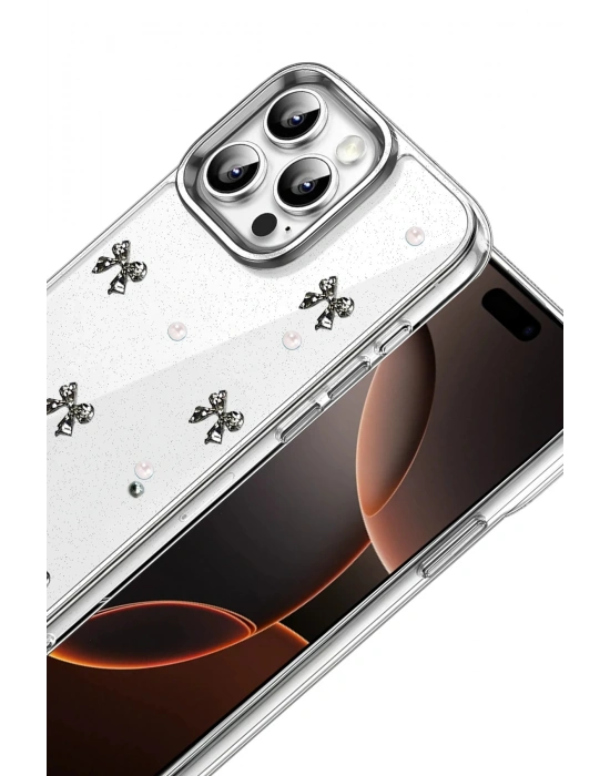 Newface Apple iPhone 14 Pro Max Fiyonk Desenli Kapak - Desen 8