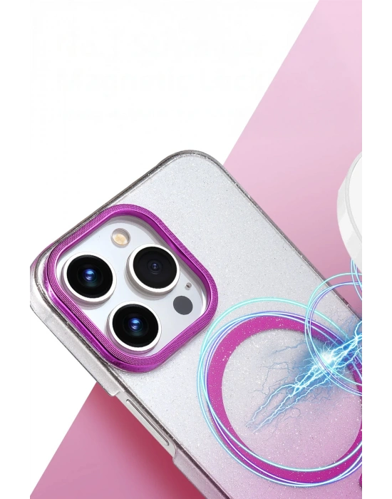 Newface Apple iPhone 14 Pro Max Glossy Magsafe Kapak - Mavi