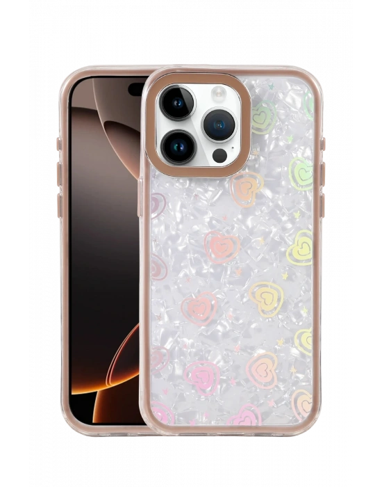 Newface Apple iPhone 14 Pro Max Lumi Desenli Kapak - Çöl Titanyum