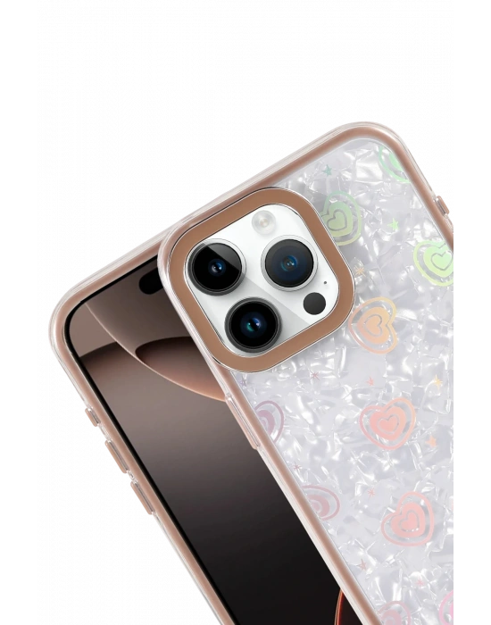 Newface Apple iPhone 14 Pro Max Lumi Desenli Kapak - Çöl Titanyum