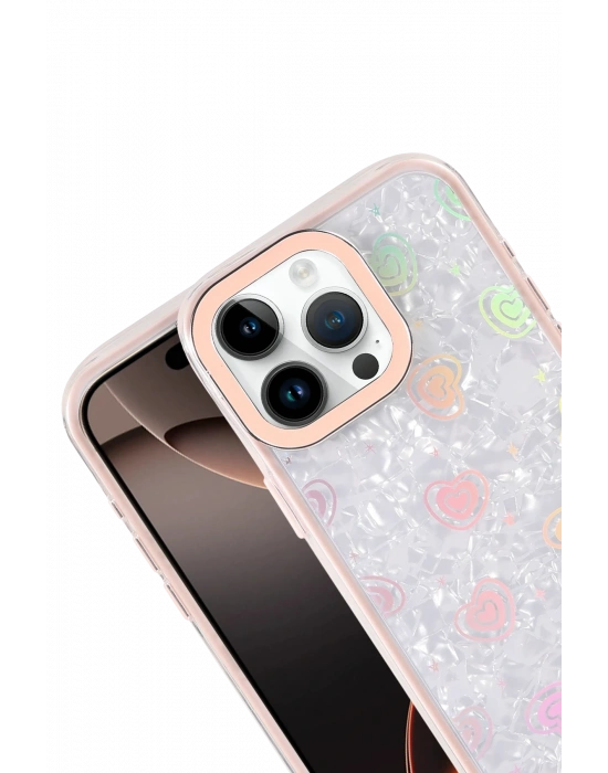 Newface Apple iPhone 14 Pro Max Lumi Desenli Kapak - Pembe