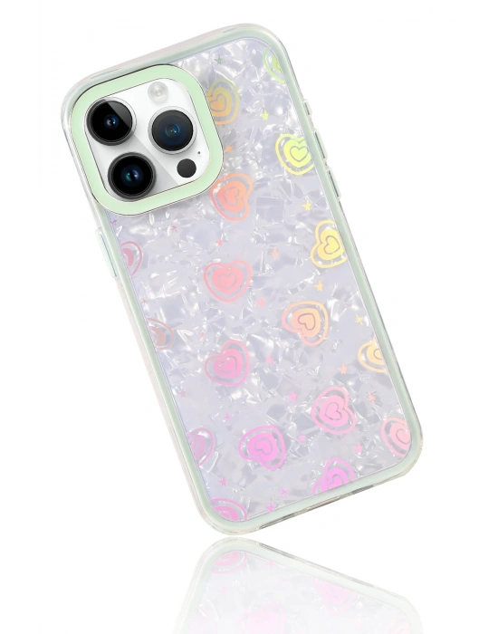 Newface Apple iPhone 14 Pro Max Lumi Desenli Kapak - Yeşil