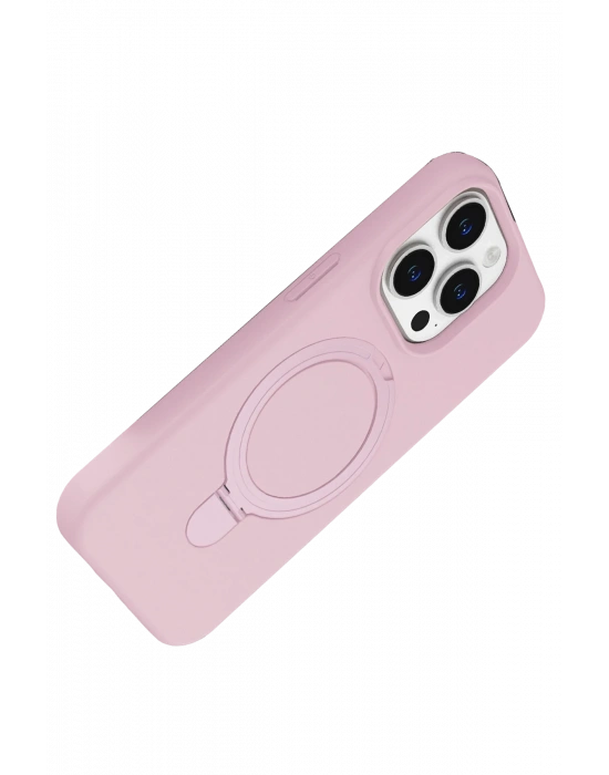 Newface Apple iPhone 14 Pro Max Regal Magsafe Standlı Kapak - Açık Pembe