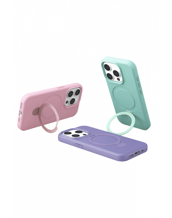 Newface Apple iPhone 14 Pro Max Regal Magsafe Standlı Kapak - Açık Pembe