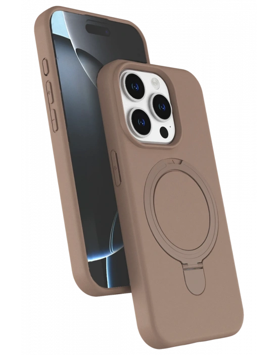 Newface Apple iPhone 14 Pro Max Regal Magsafe Standlı Kapak - Çöl Titanyum