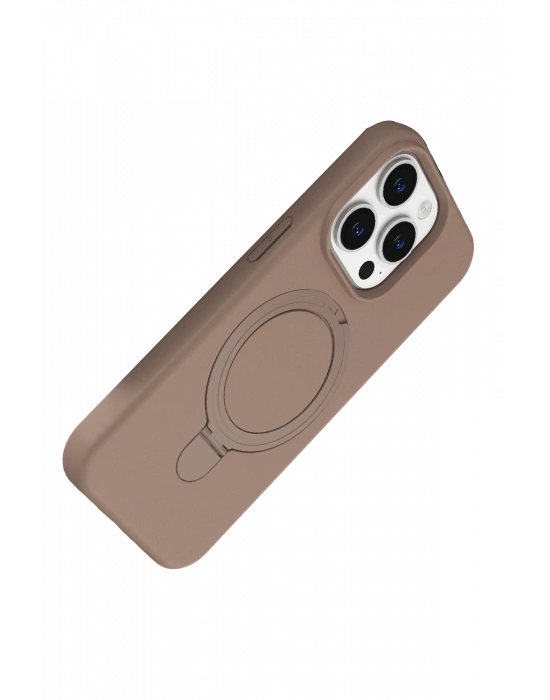 Newface Apple iPhone 14 Pro Max Regal Magsafe Standlı Kapak - Çöl Titanyum