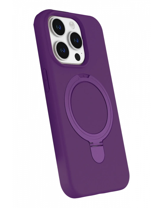 Newface Apple iPhone 14 Pro Max Regal Magsafe Standlı Kapak - Derin Mor