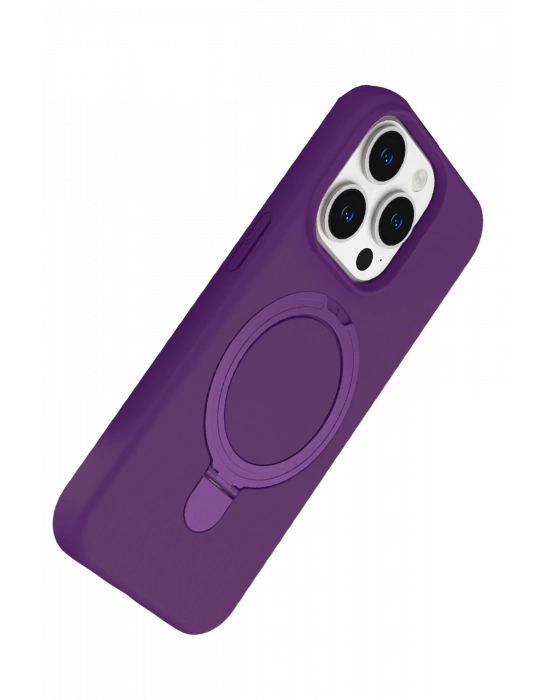 Newface Apple iPhone 14 Pro Max Regal Magsafe Standlı Kapak - Derin Mor