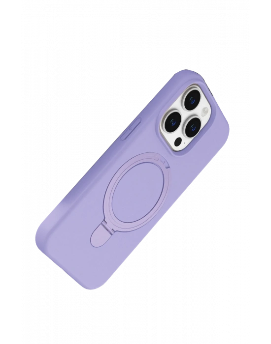 Newface Apple iPhone 14 Pro Max Regal Magsafe Standlı Kapak - Lila