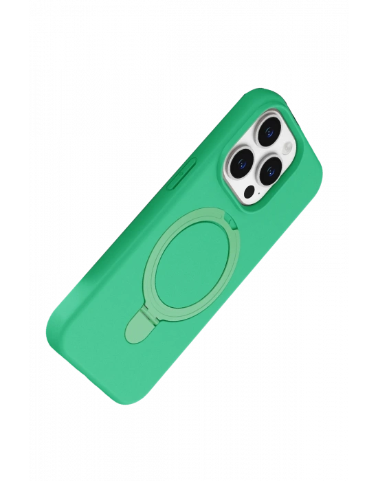 Newface Apple iPhone 14 Pro Max Regal Magsafe Standlı Kapak - Yeşil