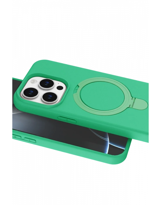 Newface Apple iPhone 14 Pro Max Regal Magsafe Standlı Kapak - Yeşil