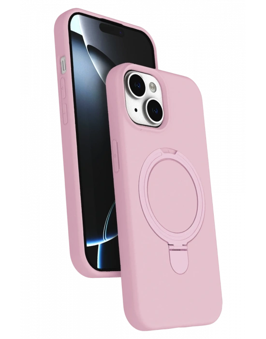 Newface Apple iPhone 14 Regal Magsafe Standlı Kapak - Açık Pembe