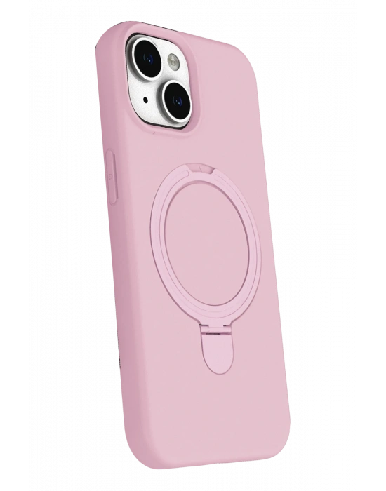 Newface Apple iPhone 14 Regal Magsafe Standlı Kapak - Açık Pembe